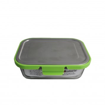 Frischhaltedose Grün 1 Liter Glas mit Kunststoffdeckel