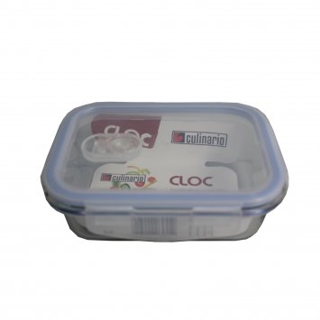 Frischhaltedose Blau 620 ml Glas mit Kunststoffdeckel