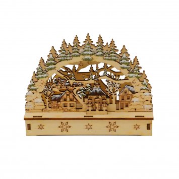 Lichterbogen LED Dorf im Tannenwald