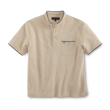 Piqué-Shirt mit Stehkragen