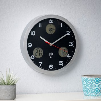 Funk-Wanduhr mit Wetterstation