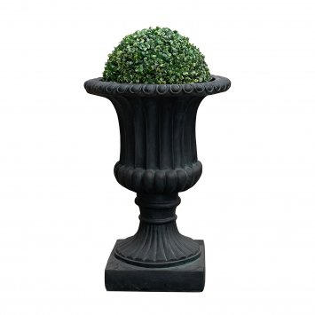Pflanzkübel mit Buchsbaumkugel Athene Dunkelgrau
