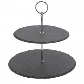 Etagere 2-stöckig Schiefer