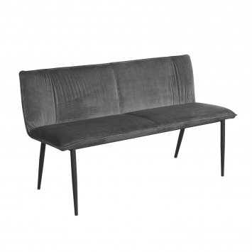 Bank Velvet Grau mit Print auf Rückseite Bangor