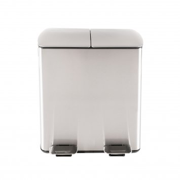 Duo Mülleimer 40 Liter Silber