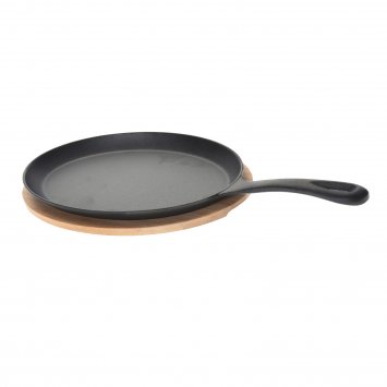 Pfanne Gusseisen mit Servierbrett Tapasteller