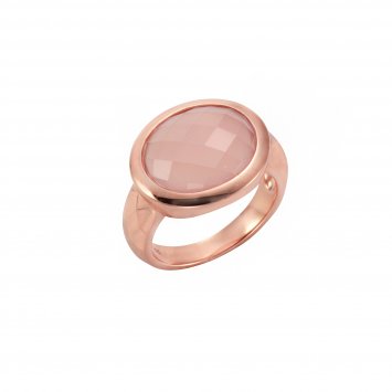 Ring 925 Silber rosé vergoldet mit Chalcedon