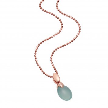 Anhänger mit Kette 925 Silber rosé vergoldet Paraiba Chalcedon