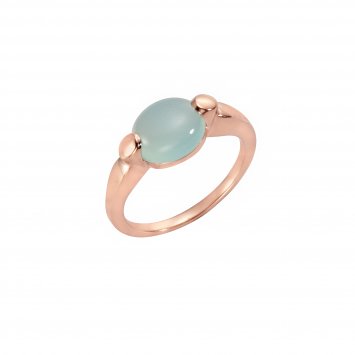 Ring Silber 925 rosé-vergoldet mit echtem Paraiba Chalcedon 10x8mm