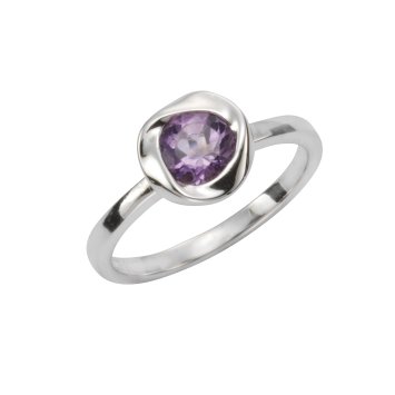 Ring 925/- Sterling Silber glanz Amethyst lila