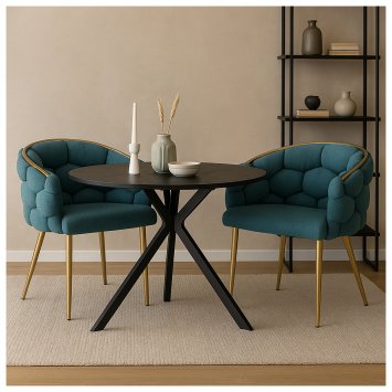 Stuhl Alsen Gold Petrol