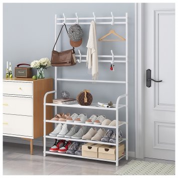 Multifunktionale Garderobe mit Schuhregal platzsparend, modern und praktisch