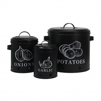 Vorratsdosen 3er-Set Landhaus Schwarz