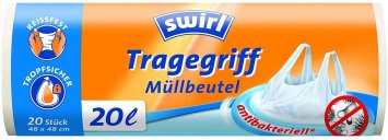 Swirl Tragegriffmüllbeutel 20 Liter reißfeste Folie 2er Pack