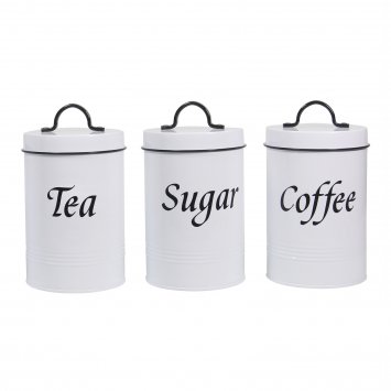 Vorratsdosen 3er-Set Landhaus Weiß