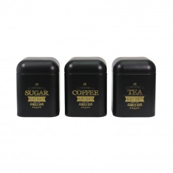 Vorratsdosen 3er-Set eckig schwarz