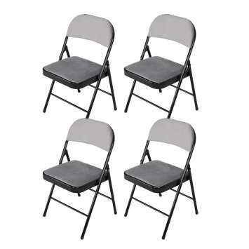 Klappstuhl Wedigo Velvet Grau 4er-Set