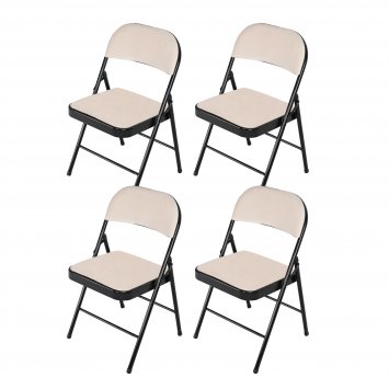 Klappstuhl Wedigo Velvet Beige 4er-Set