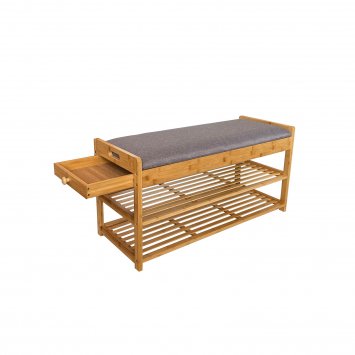 Schuhregal mit Sitzpolster und Schublade