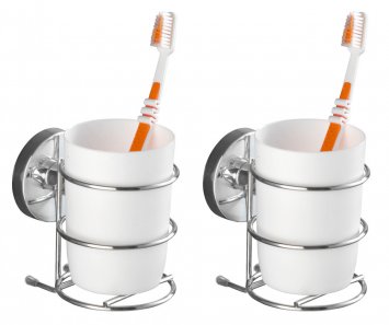 Vacuum-Loc® Wand Zahnputzbecher Mod. Milazzo 2er Set, Befestigung ohne bohren