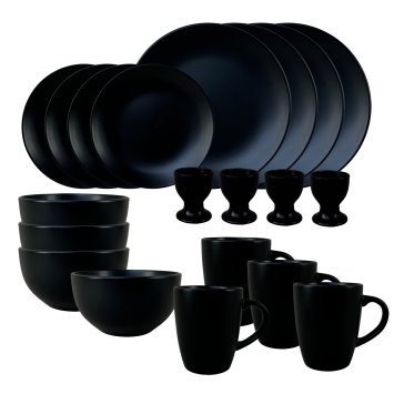 Geschirrset 20-teilig Schwarz Antonia