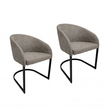 Stuhl Vemal Grau 2er-Set