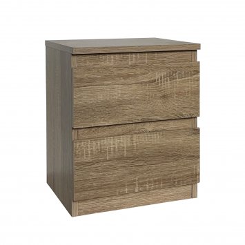 Nachtkommode mit 2 grifflosen Schubladen Thekla Sonoma