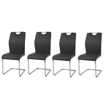 Schwingstuhl 4er-Set Nelly Schwarz