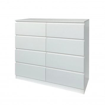 Kommode 8 grifflose Schubladen Thekla Weiß