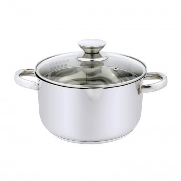 Kochtopf Edelstahl mit Metallgriff