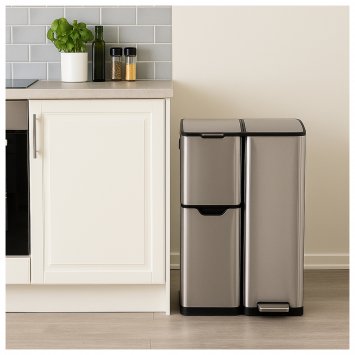 Abfalleimer Mülltrennsystem mit 3 Behältern