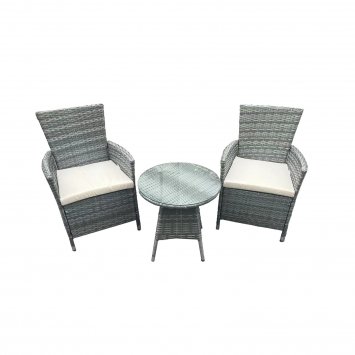 Outdoor Möbel mit Sitzkissen und Glasplatte