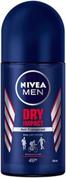 Nivea for Men Deo Dry Impact Roll On 48h Anti-Transpirant-Schutz 50ml 3er Pack