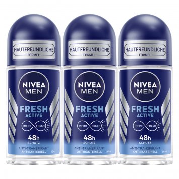 NIVEA Men Deo Roll On Aktive Protect Anti Transpirant 50ml 3er Pack