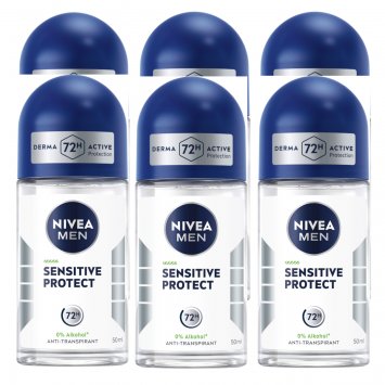 Nivea Men Sensitive Protect Anti Transpirant Roll On 50ml 6er Pack