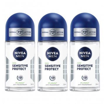 Nivea Men Sensitive Protect Anti Transpirant Roll On 50ml 3er Pack