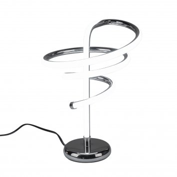 LED Tischlampe Spirale aus Metall Silber