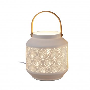 Tischlampe Ø 18 x 24 cm Keramik Weiß