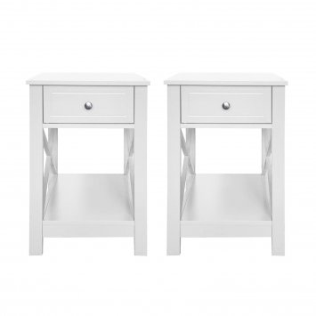 Nachttisch Hayet Weiß 2er-Set