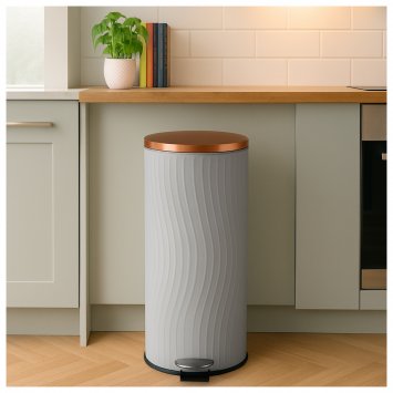 Mülleimer 30 Liter Grau/Kupfer Jannik