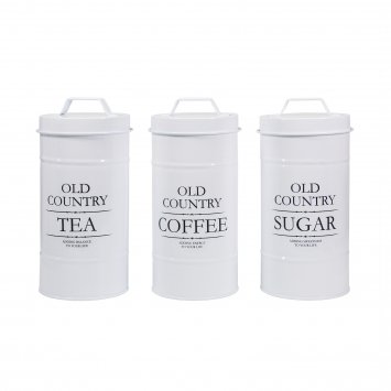 Kaffee-, Tee- und Zuckervorratsdose 3er Set Retro
