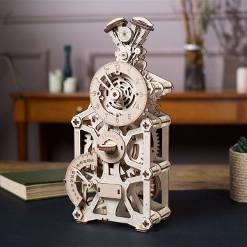 Holzmodel Motor-Uhr