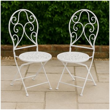 Gartenstuhl 2er-Set Lani Weiß