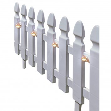 Zierzaun Nessa Solar Palisade 4-teilig Weiß