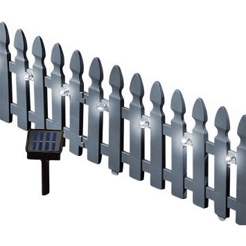 Zierzaun Nessa Solar Palisade 4-teilig Grau