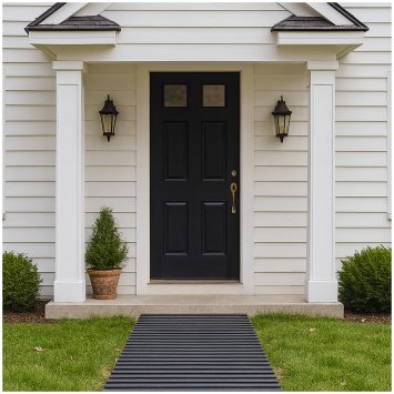 Gartenweg 260 cm Holzbohlenoptik Grau