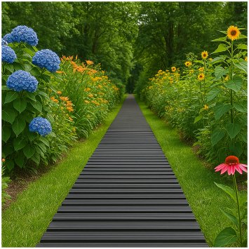 Gartenweg 520 cm Holzbohlenoptik Grau