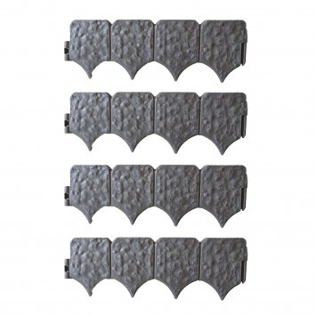 Beetumrandung Nessa Stone 4-teilig Grau