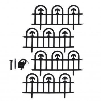 Beeteinfassung 960 cm Schwarz Bögen mit Lichterkette