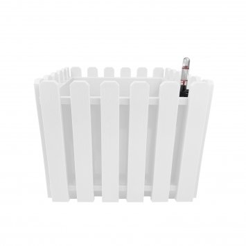 Blumentopf mit Wasserspeicher Nessa eckig weiß